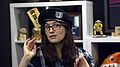 Kathleen wears a PAX Australia Enforcer beret sent by Nick in Bird Spy.