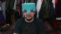 Graham wore a Minecraft diamond helmet in There's Free Weed In Vancouver Now.