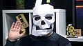 Graham wears a full head replacement skull in More Palatable.